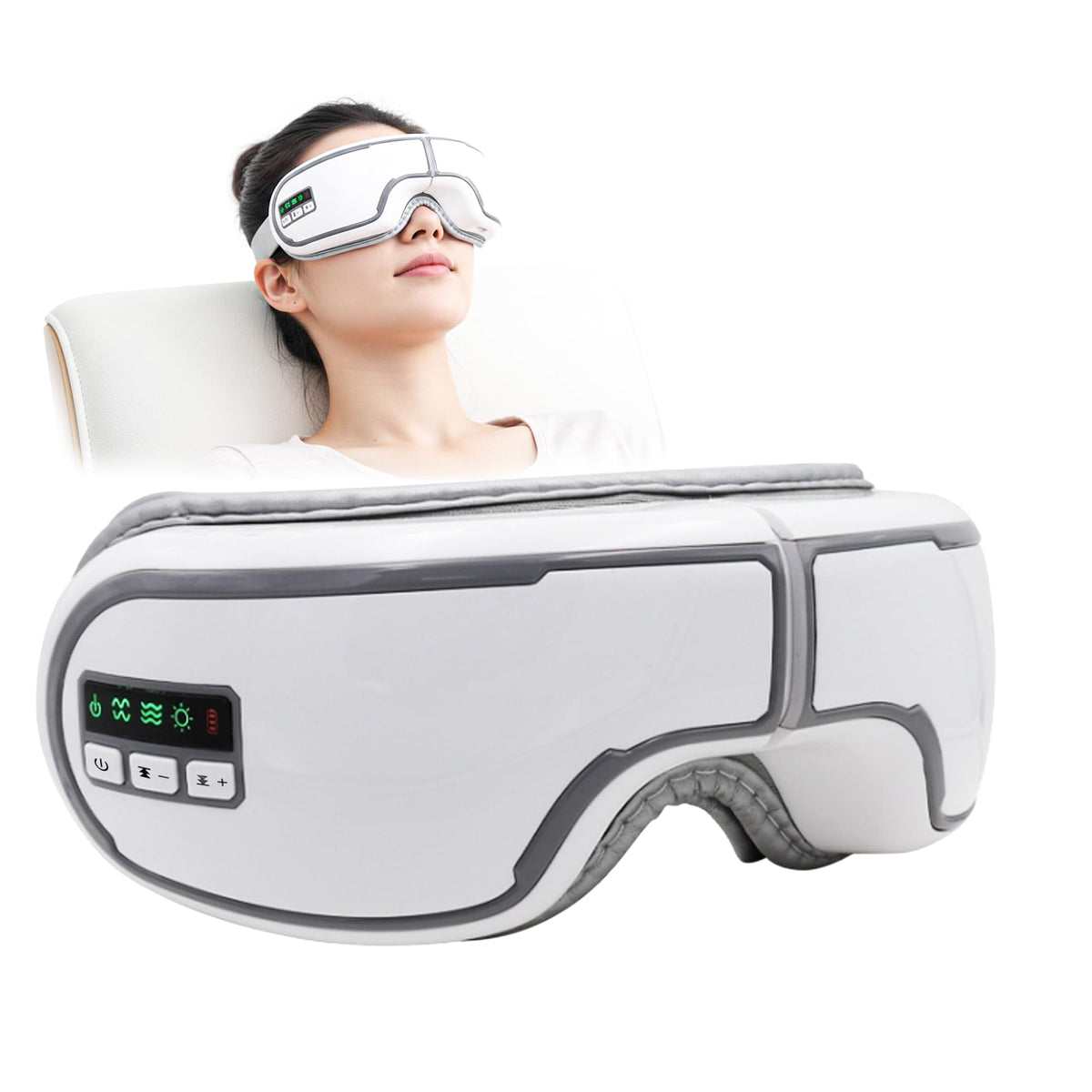 Kuyra Foldable Heated Eye Massager with heat focus soothes tired eyes after screen time