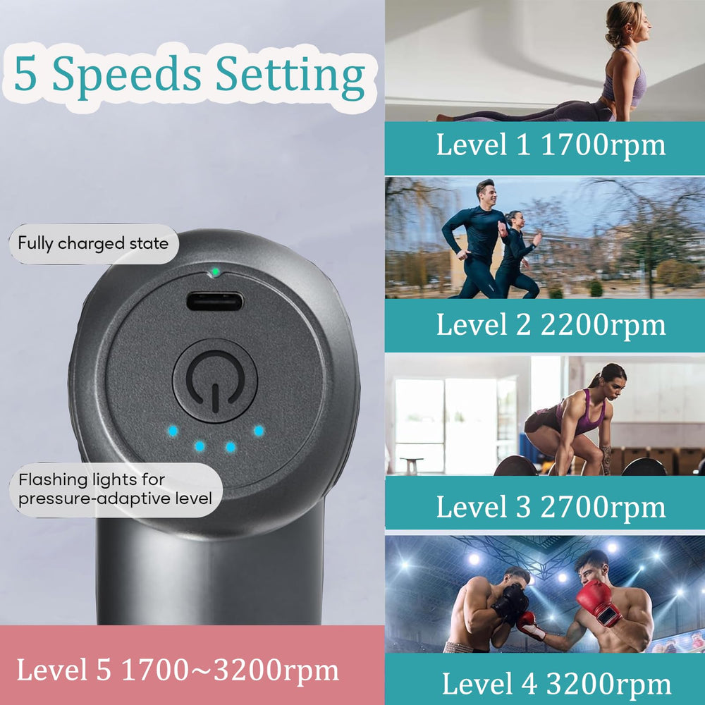 KVKID Mini Massager Gun cold head cools muscles to ease tension.