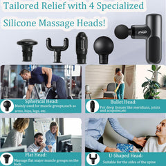 KVKID Mini Massager Gun high-capacity battery provides 2–3 hours of cordless use.