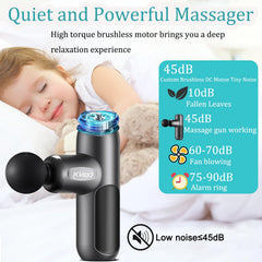 KVKID Mini Massager Gun USB-C charging enables quick top-ups for on-the-go recovery.