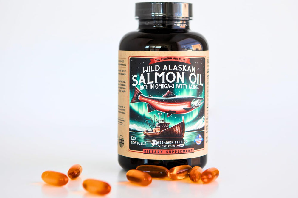 Kwee-Jack Salmon Oil ingredients list with natural components.