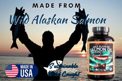Kwee-Jack Salmon Oil label shows USA-made sourcing.