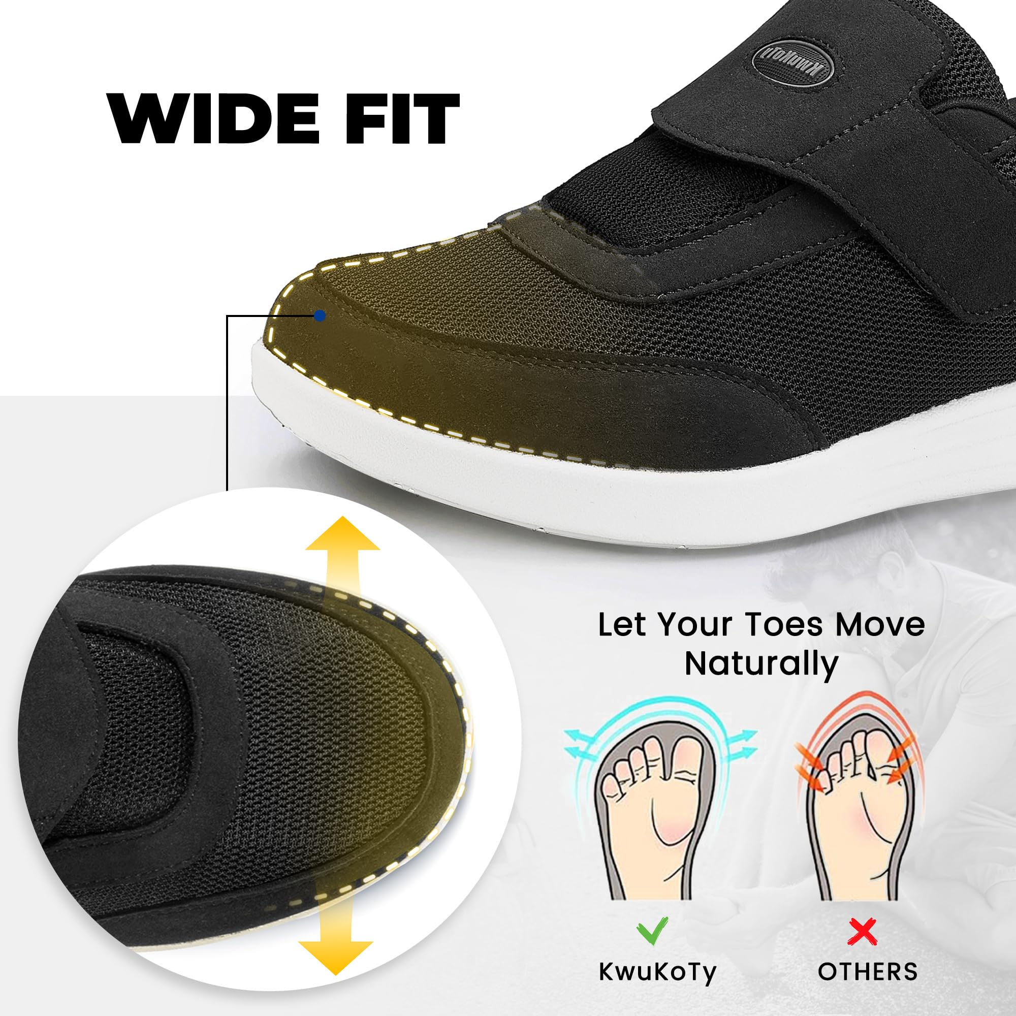 KWUKOTY slip-on orthopedic shoes for easy on and off