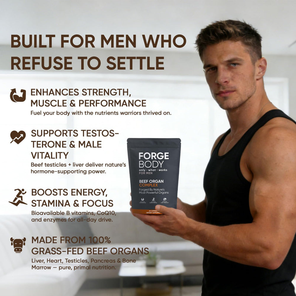 KXVUDE Forgebody bottle with glass illustrating convenient daily supplementation routine