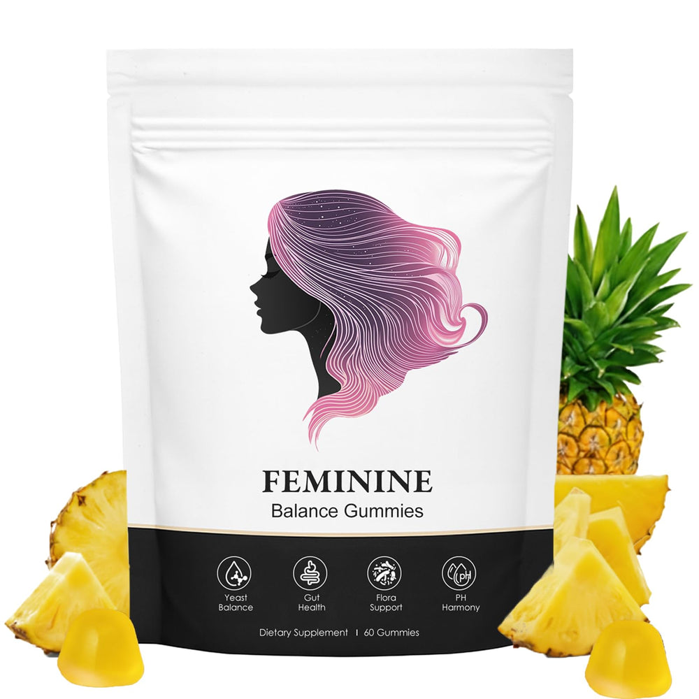 KXVUDE Nuora gummies packaging highlights vegan pineapple balance.