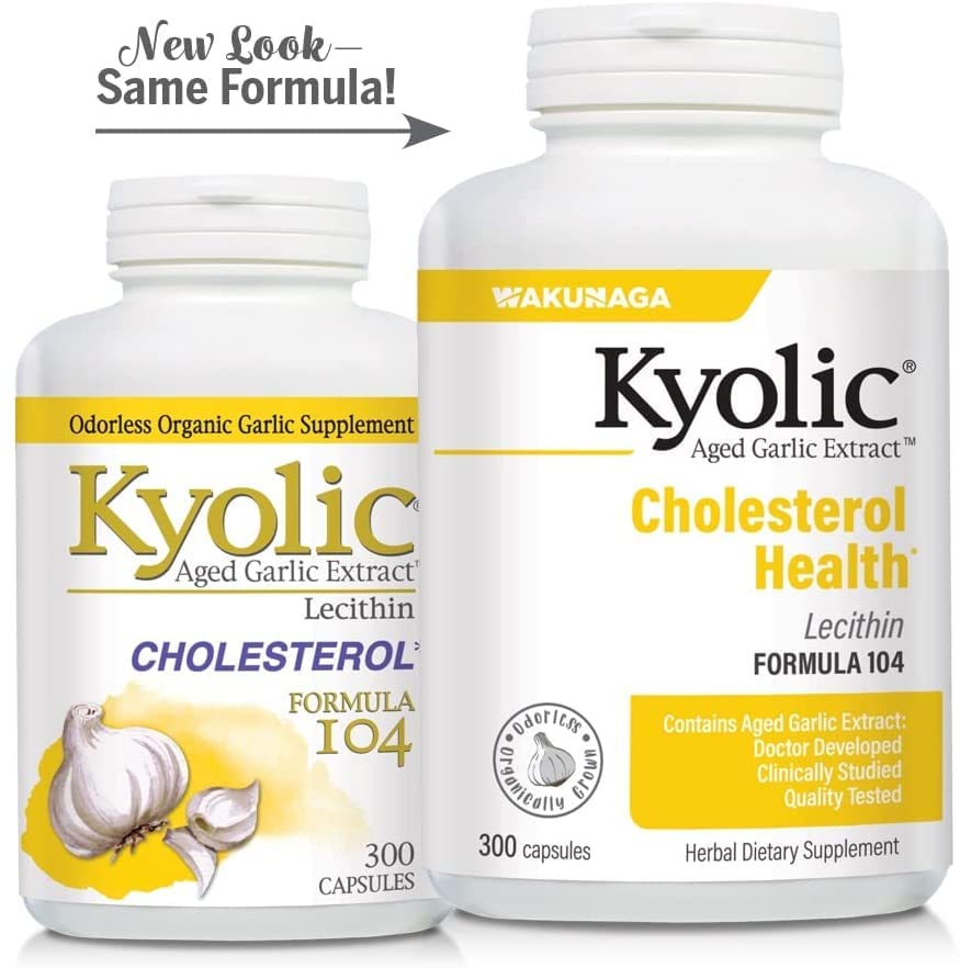 Kyolic 104 garlic extract with lecithin two-pack box; easy to store and use.