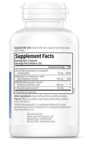 Kyolic Ashwagandha root highlighting adaptogenic ingredient for relaxation potential.