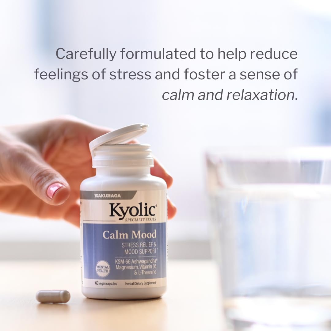 Kyolic Calm Mood label emphasizing the blend for mood support.