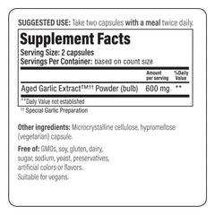 Kyolic Formula 300 vegan, non GMO, dairy free packaging label.
