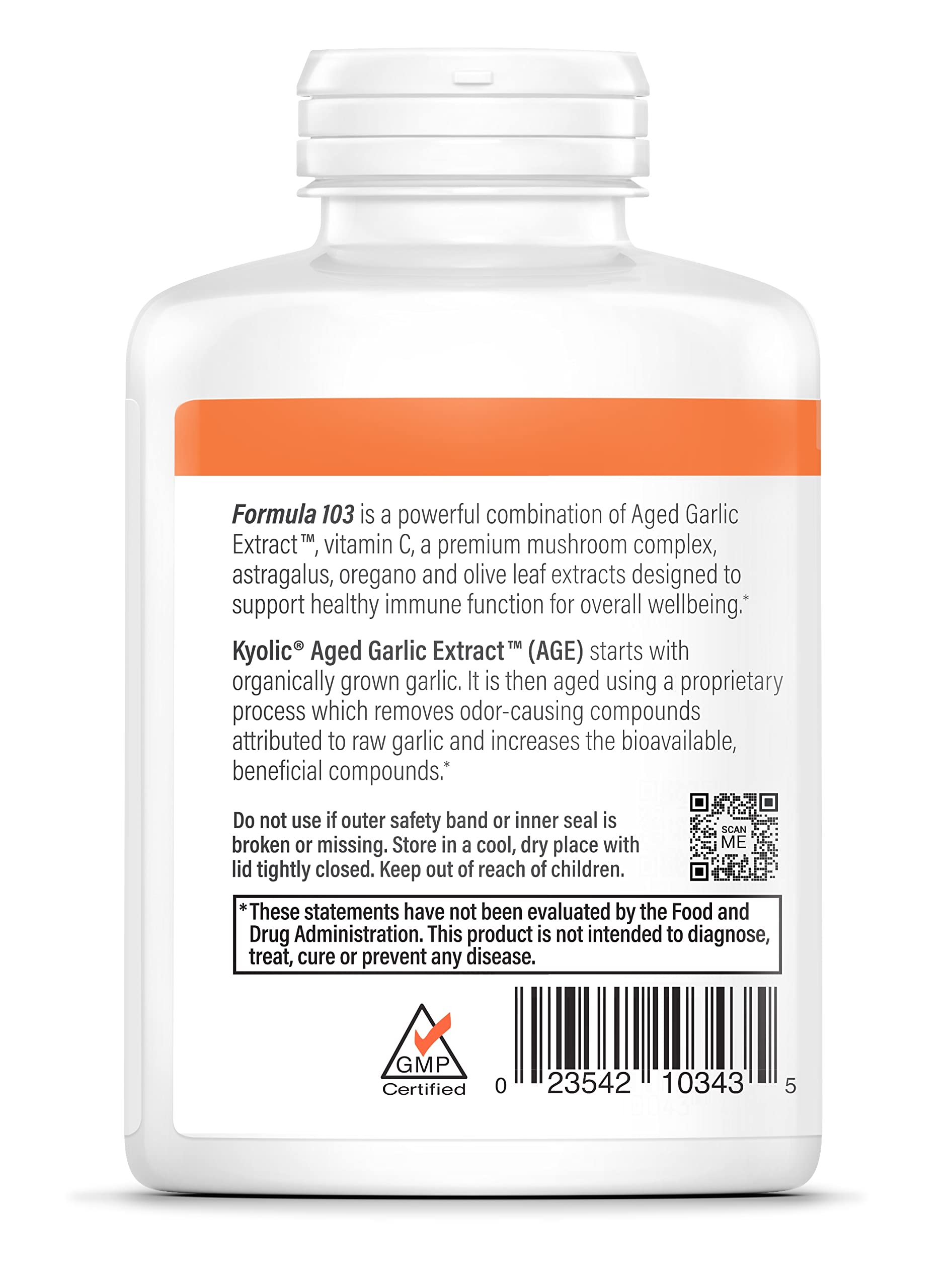 Kyolic Immune Support 103 capsules close-up highlighting daily convenience.