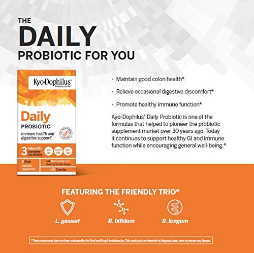 Travel-friendly Kyolic Kyo-Dophilus bottle supporting immune and gut health.