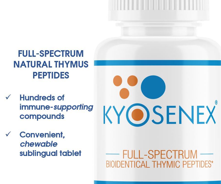 Kyosenex lab extraction process illustrating patented thymic peptide purification.