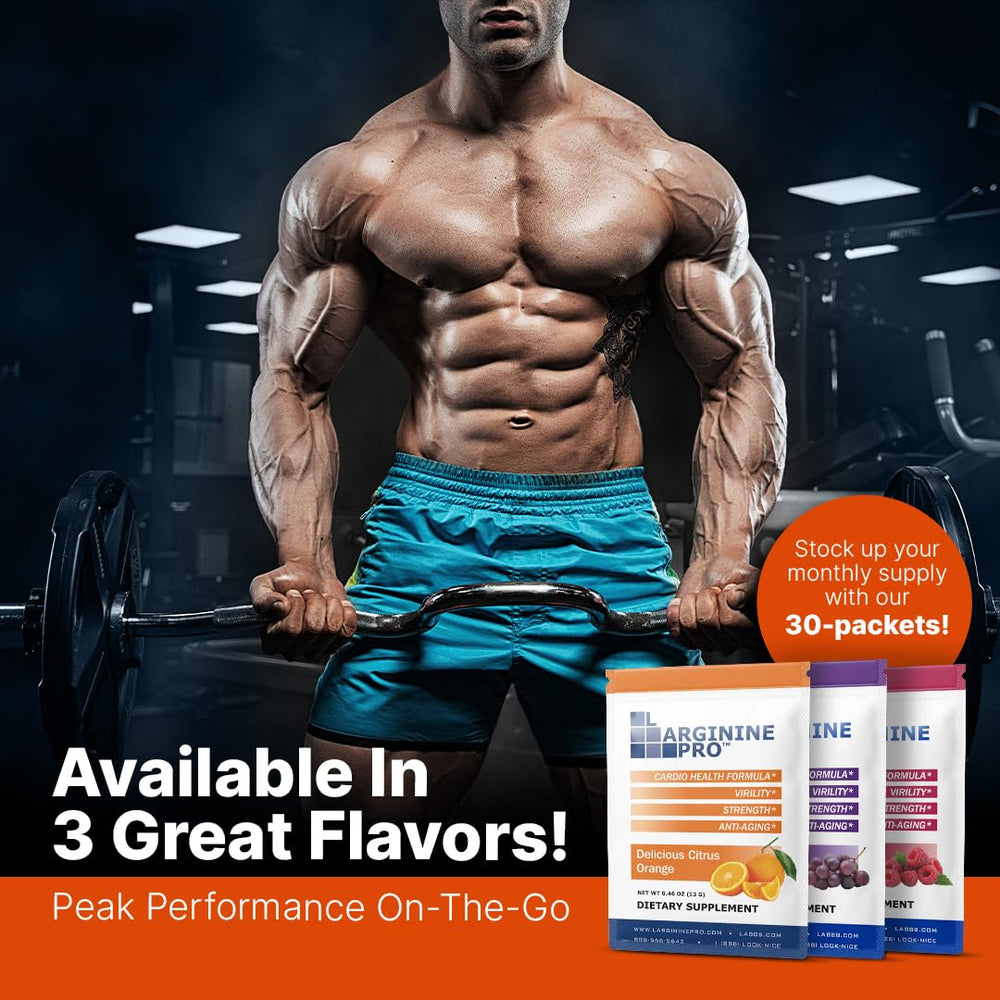 L-ARGININE PRO 30-pack packaging for daily regimen