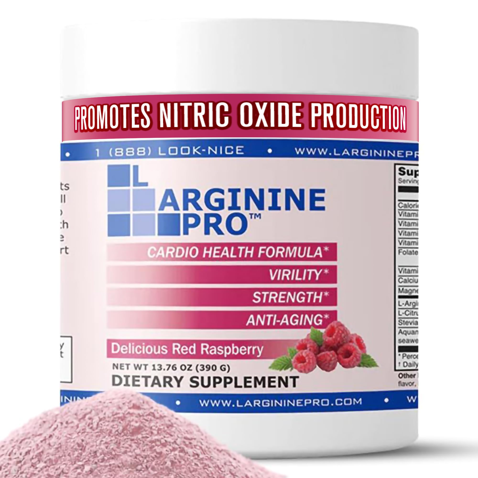 L-ARGININE PRO bottle front showing label and nitric oxide support for workouts
