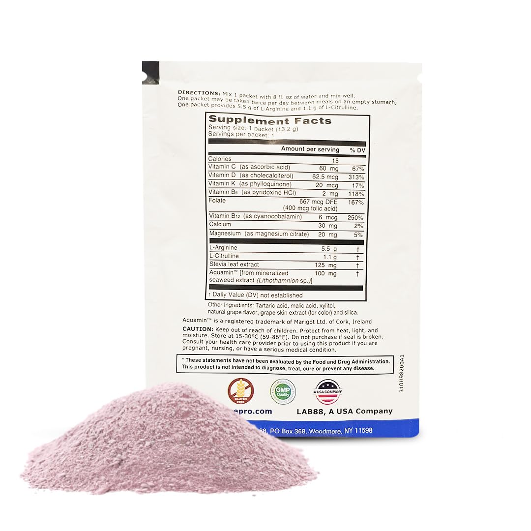 L-ARGININE PRO drink dissolving in water for quick hydration