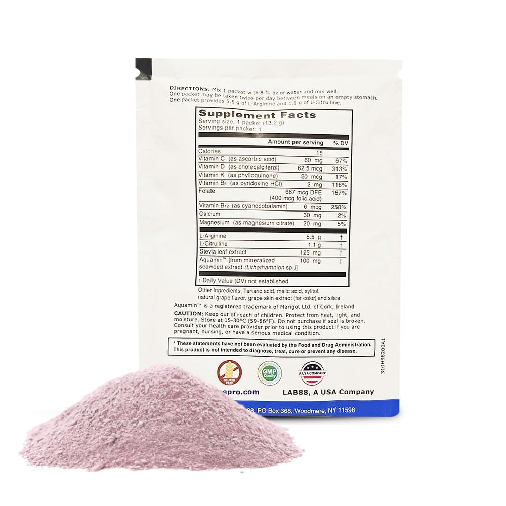L-ARGININE PRO drink dissolving in water for quick hydration