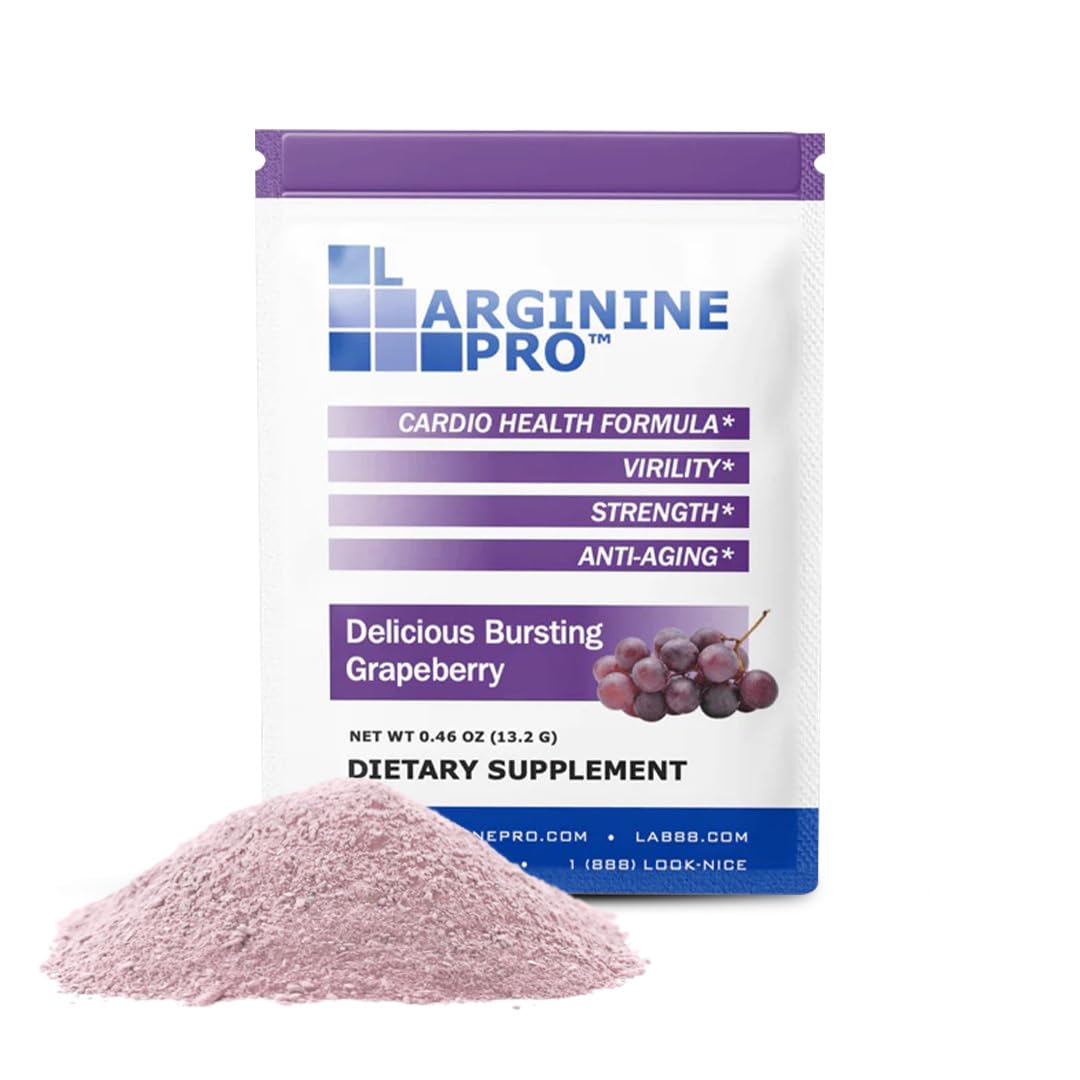 L-ARGININE PRO scoop with powder ready to mix for energy and focus