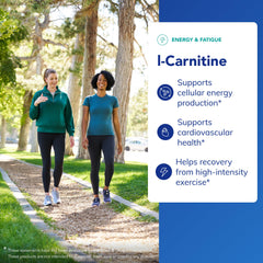 Pure Encapsulations L-Carnitine-L-Tartrate form label emphasizes stability for cardiovascular support.