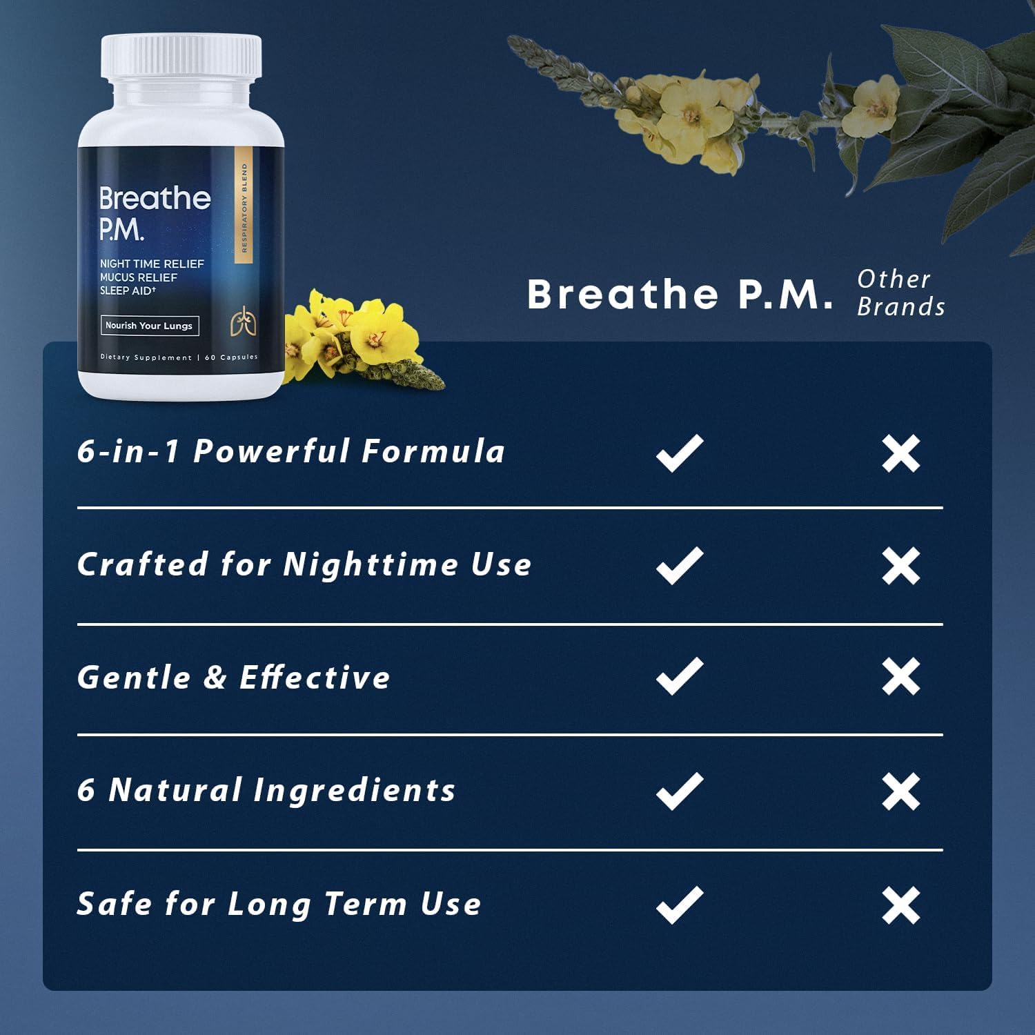 Herbal Tea Therapy L-theanine BREATHE PM capsules promote calm evenings and easier breathing