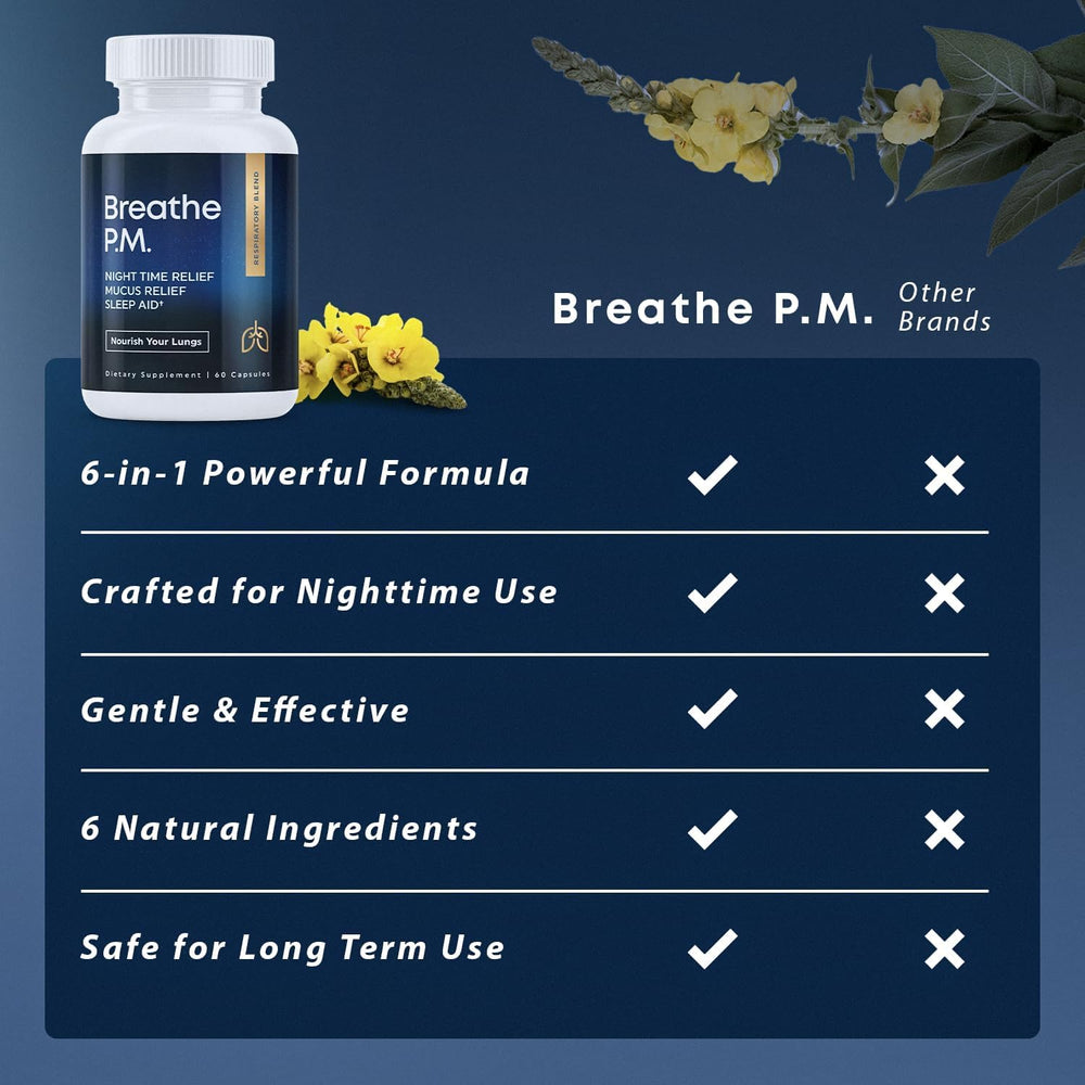 Herbal Tea Therapy L-theanine BREATHE PM capsules promote calm evenings and easier breathing