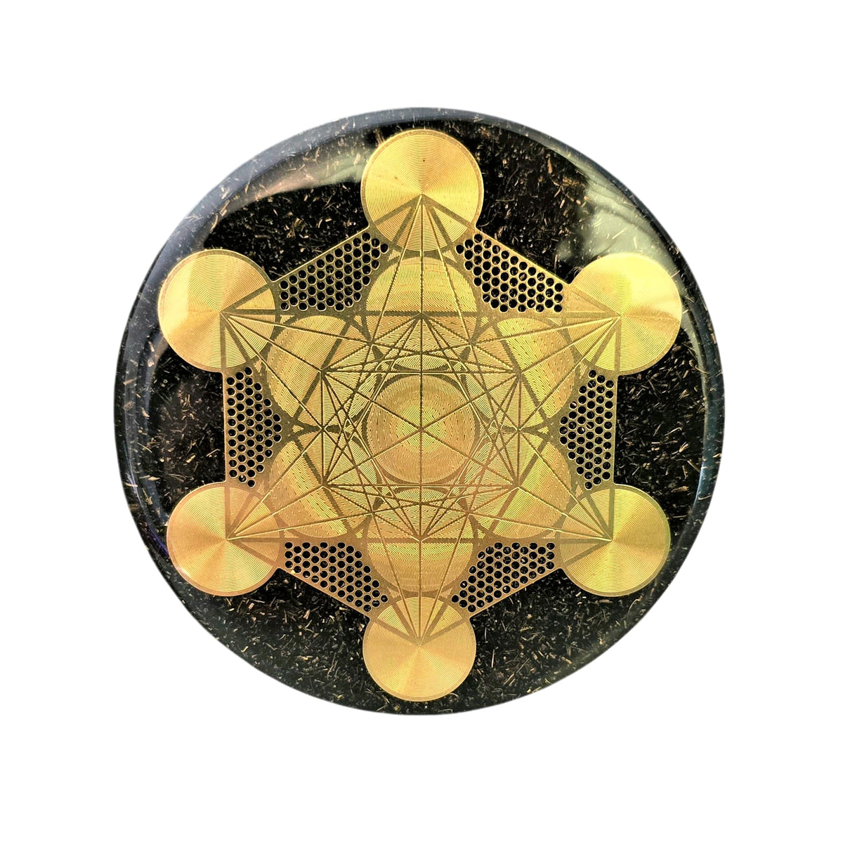 La Alquimia Organica Orgonite Charger with Metatron's Cube for spiritual alignment
