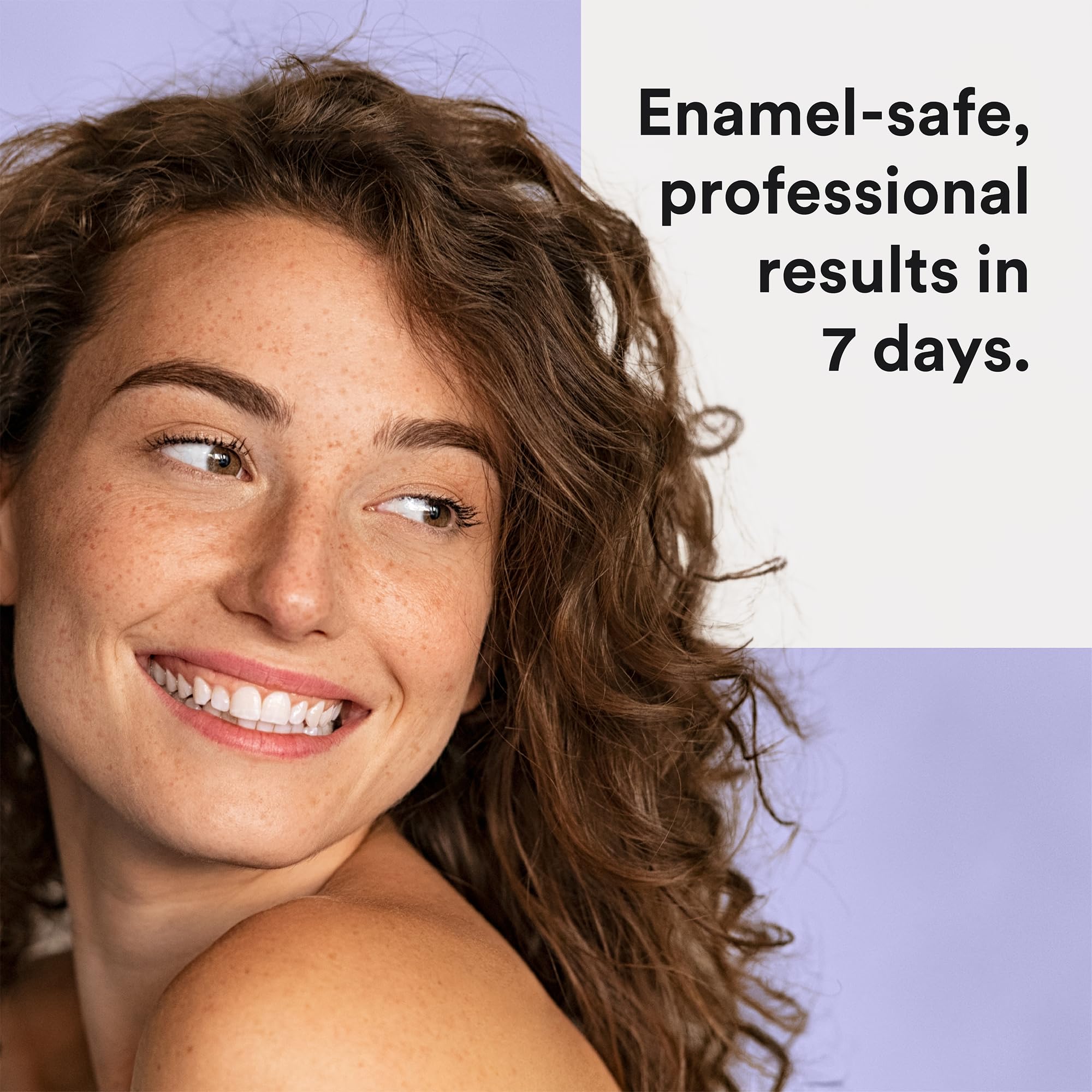 La Bouche Natural Sensitive Strips strip on teeth showing easy application.