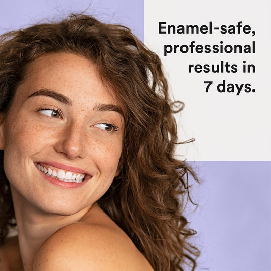La Bouche Natural Sensitive Strips strip on teeth showing easy application.