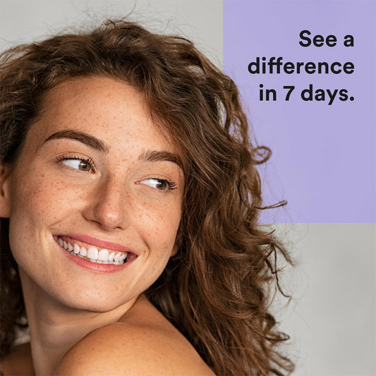 La Bouche Natural Teeth Whitening Strips closeup on teeth for easy at-home whitening