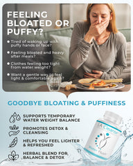 LA Cleanse Water Flush bottle back label explains dandelion root and green tea benefits.