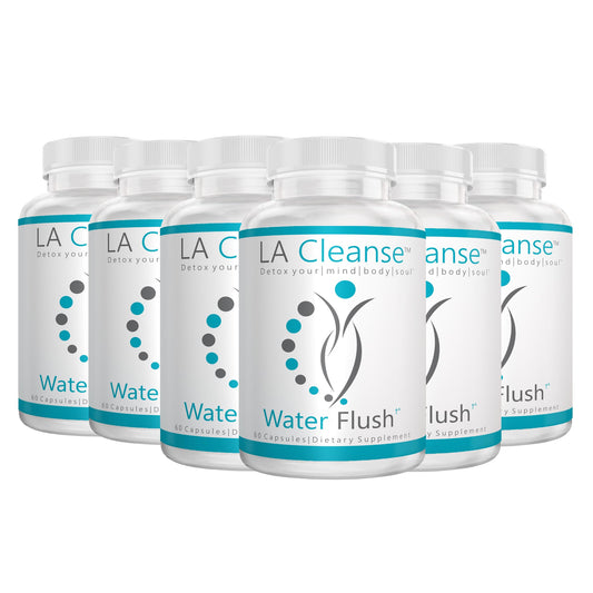 LA Cleanse Water Flush bottle front highlights hydration-support formula.