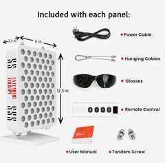 La Lumiere Therapy panel full setup demonstrates a home wellness station without wearables.