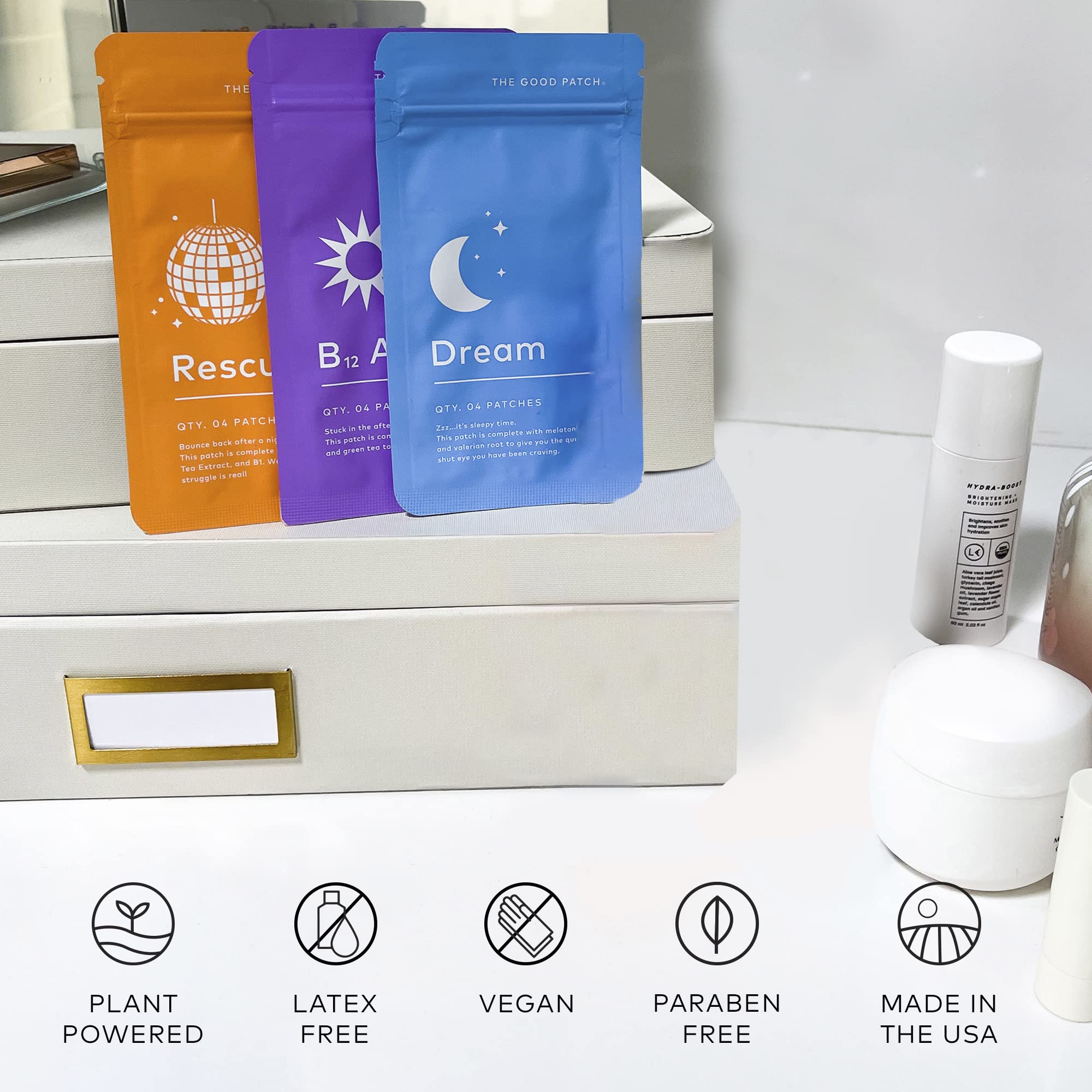 LA MEND Good Patch Trio Bundle display for all-day balance