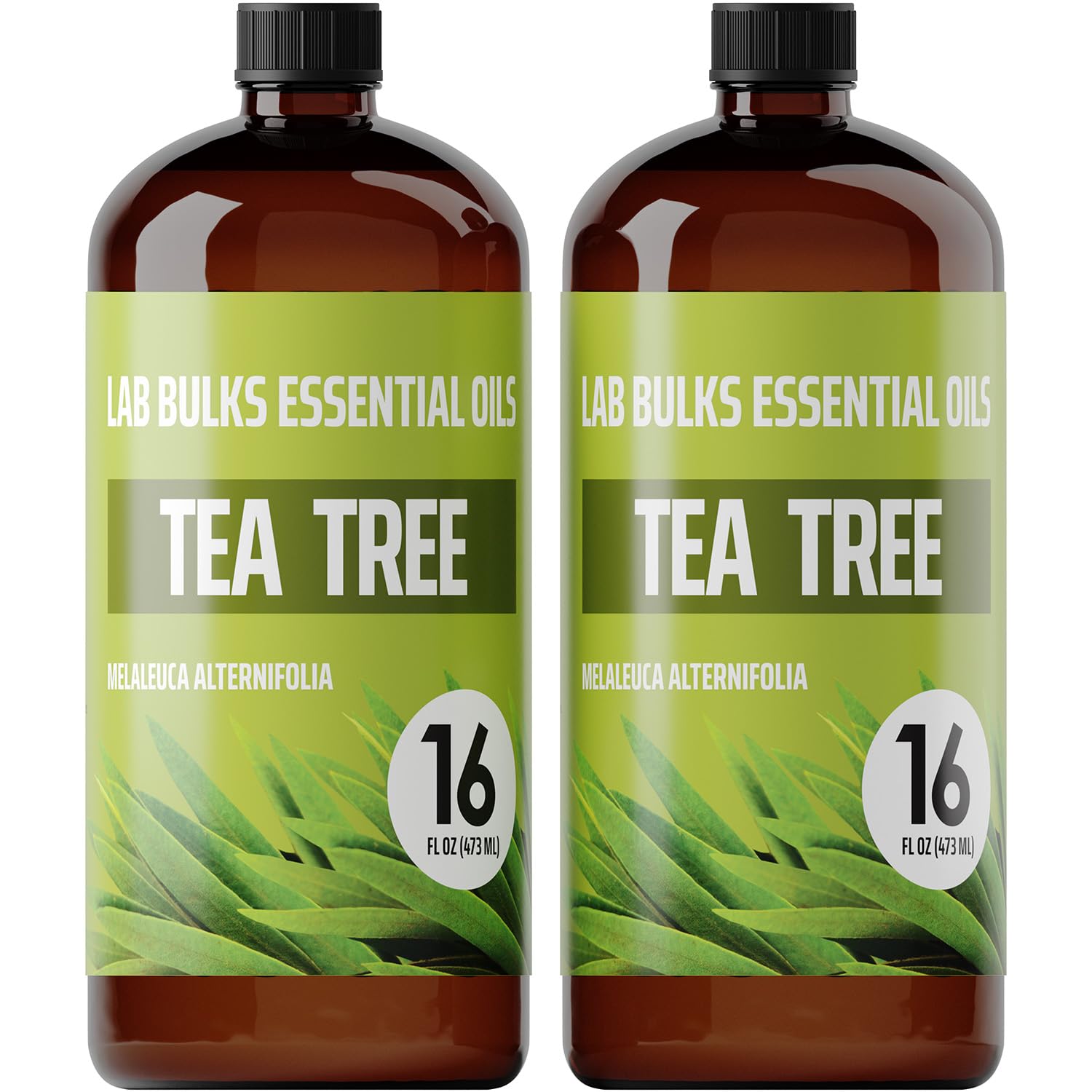 Lab Bulks Tea Tree Oil 16 oz bottle front view for diffusion and DIY blends.