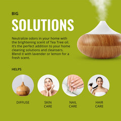 Tea tree oil diffusing for a fresh, invigorating aroma.