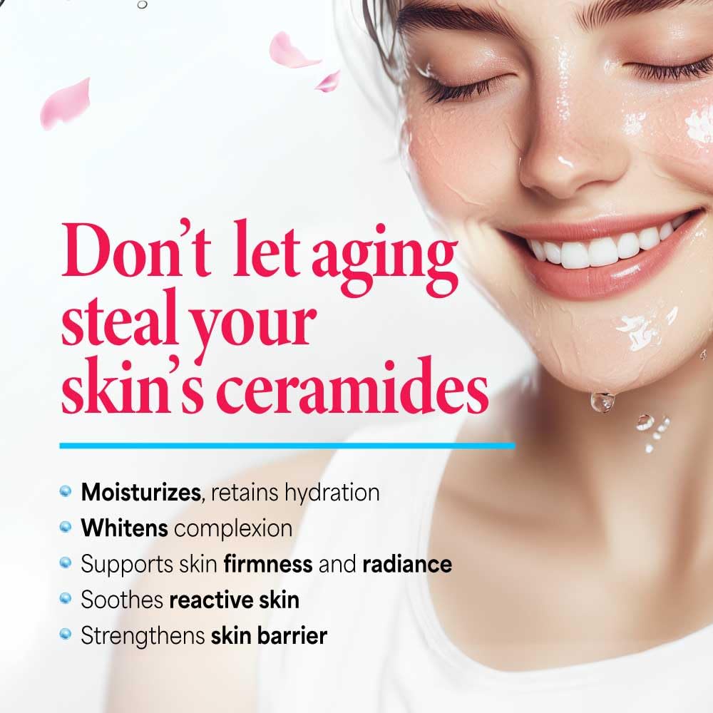 Le Ageless Placenta 99 health benefits graphic suggesting skin hydration