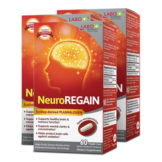 LABO NeuroREGAIN bottle label - plasmalogen for brain support