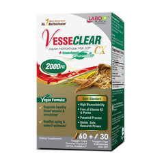 LABO Nutrition VesseCLEAR CX bottle front view for convenient daily wellness