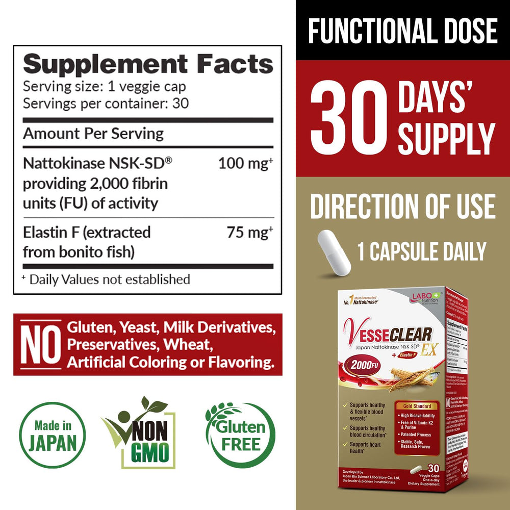 LABO Nutrition VesseCLEAR EX capsules for daily arterial support