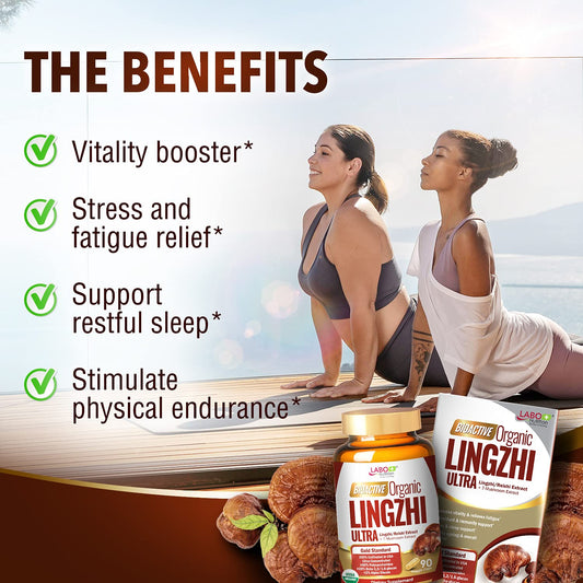 LABO Nutrition Lingzhi Reishi Ultra capsules for convenient daily wellness support.