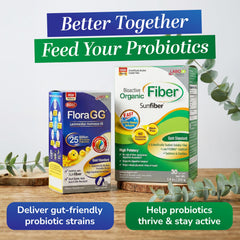 Vegan, non-GMO FloraGG capsules suitable for all ages.