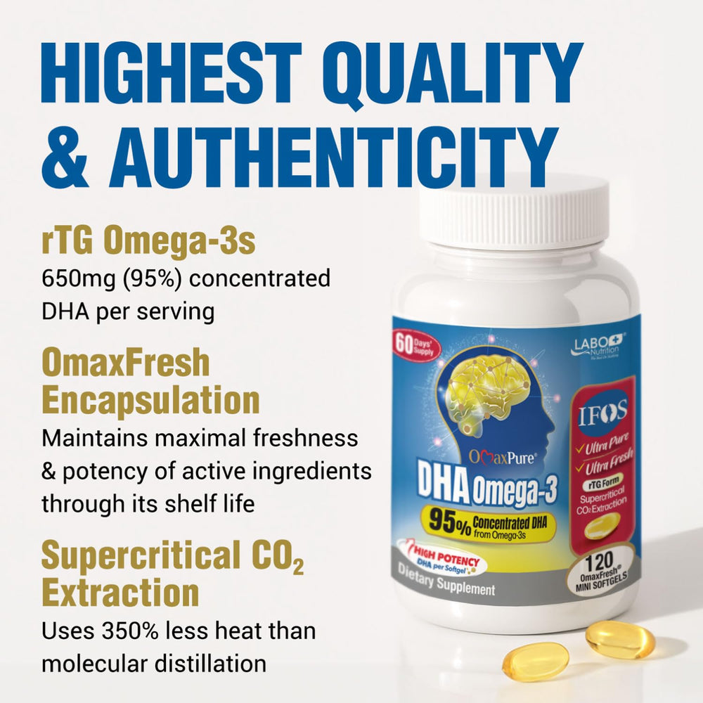 Packaging emphasizes EPA and DHA amounts for daily omega-3 intake.