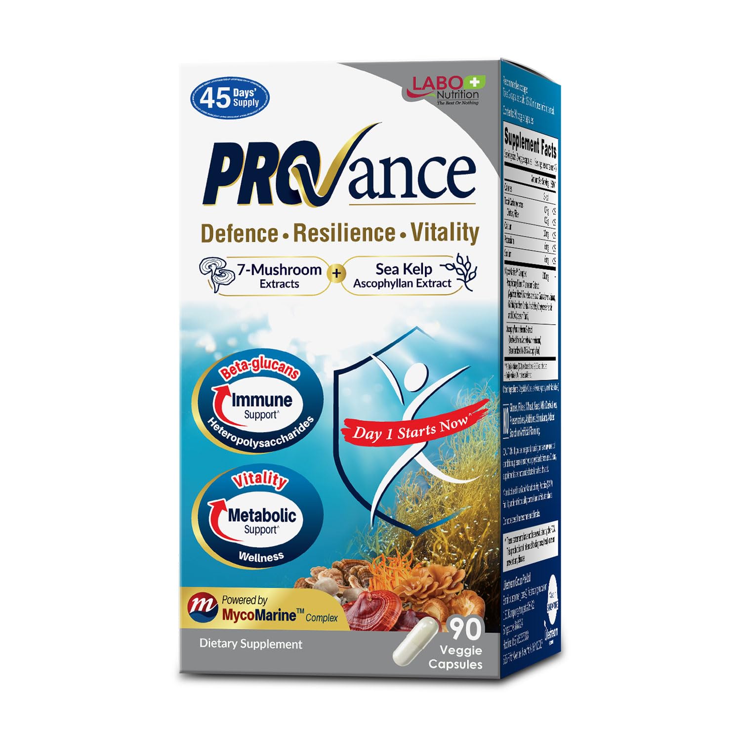 LABO Nutrition Provance bottle front promoting daily resilience and all-day wellness.
