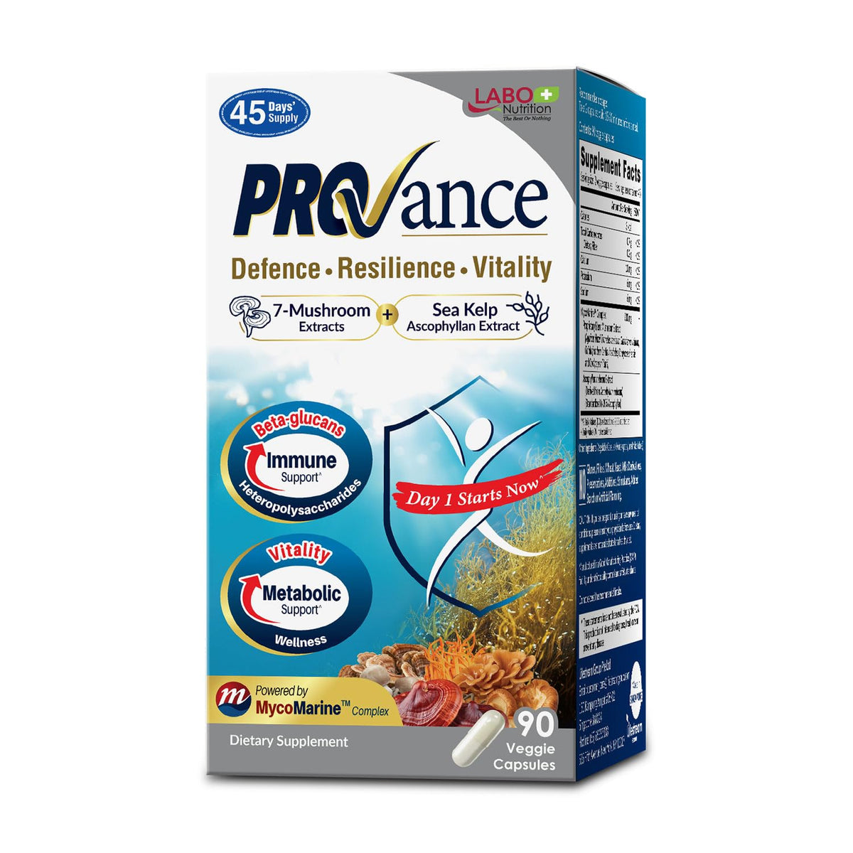 LABO Nutrition Provance bottle front promoting daily resilience and all-day wellness.