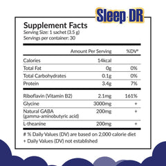 Melatonin-free Sleep DR bottle label emphasizing natural sleep support ingredients.