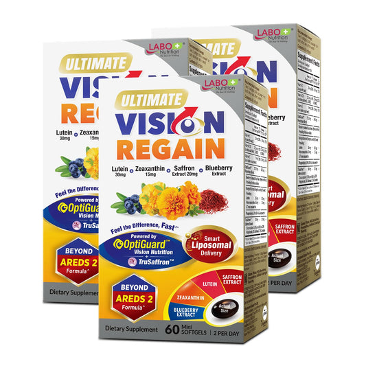 LABO Nutrition VisionREGAIN bottle ready for daily eye support and convenient dosing