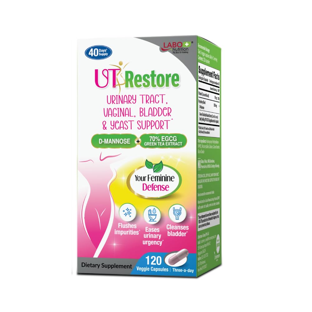 LABO Nutrition UTRestore D-Mannose capsules support urinary tract health daily.