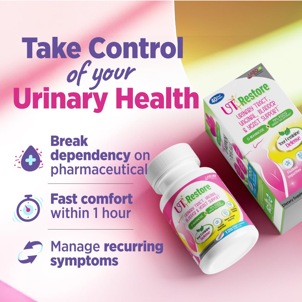 LABO Nutrition UTRestore Vitamin C blend provides antioxidant protection for urinary wellness.