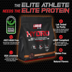 LABRADA Hydro chocolate powder in a shaker dissolves instantly