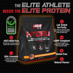 LABRADA Hydro ingredients label highlights transparent nutrition.