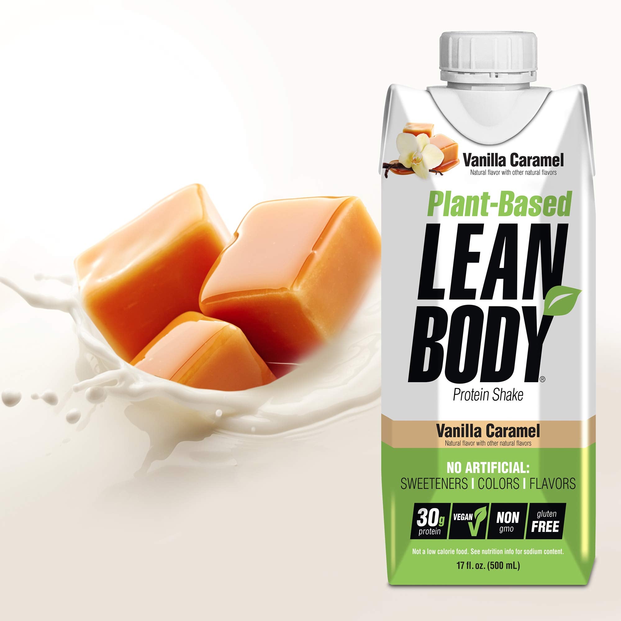 Labrada Lean Body vanilla caramel shake being poured with smooth texture